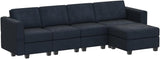 Modular Sectional Sofa Couch with Reversible Chaise Velvet L Shaped Storage 4-seat Convertible Blue…