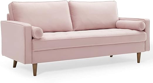 EEI-3764-PNK Valour Performance Velvet Sofa, Pink