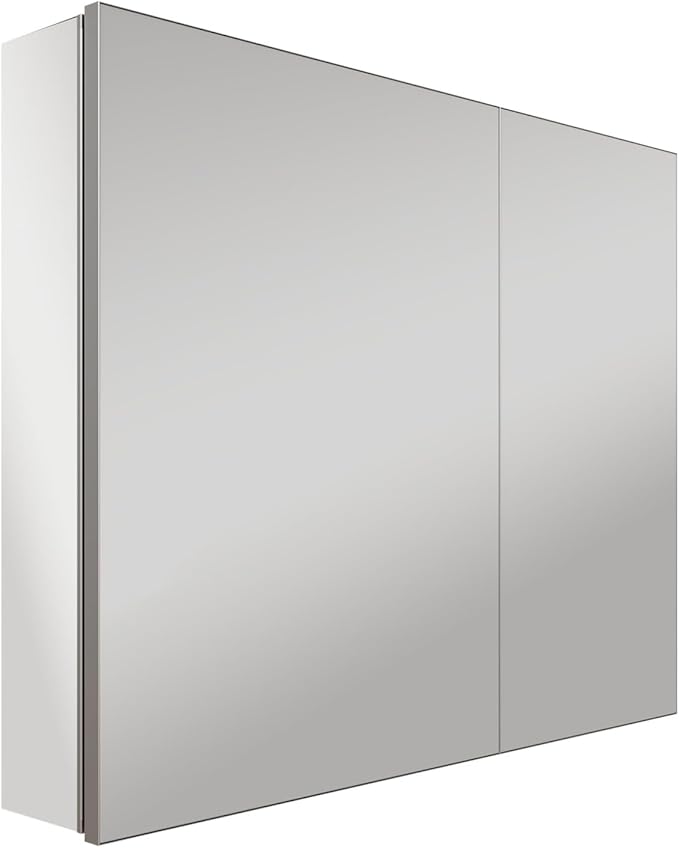 16" W×24" H Medicine Cabinet, Aluminum Bathroom Mirror Cabinet