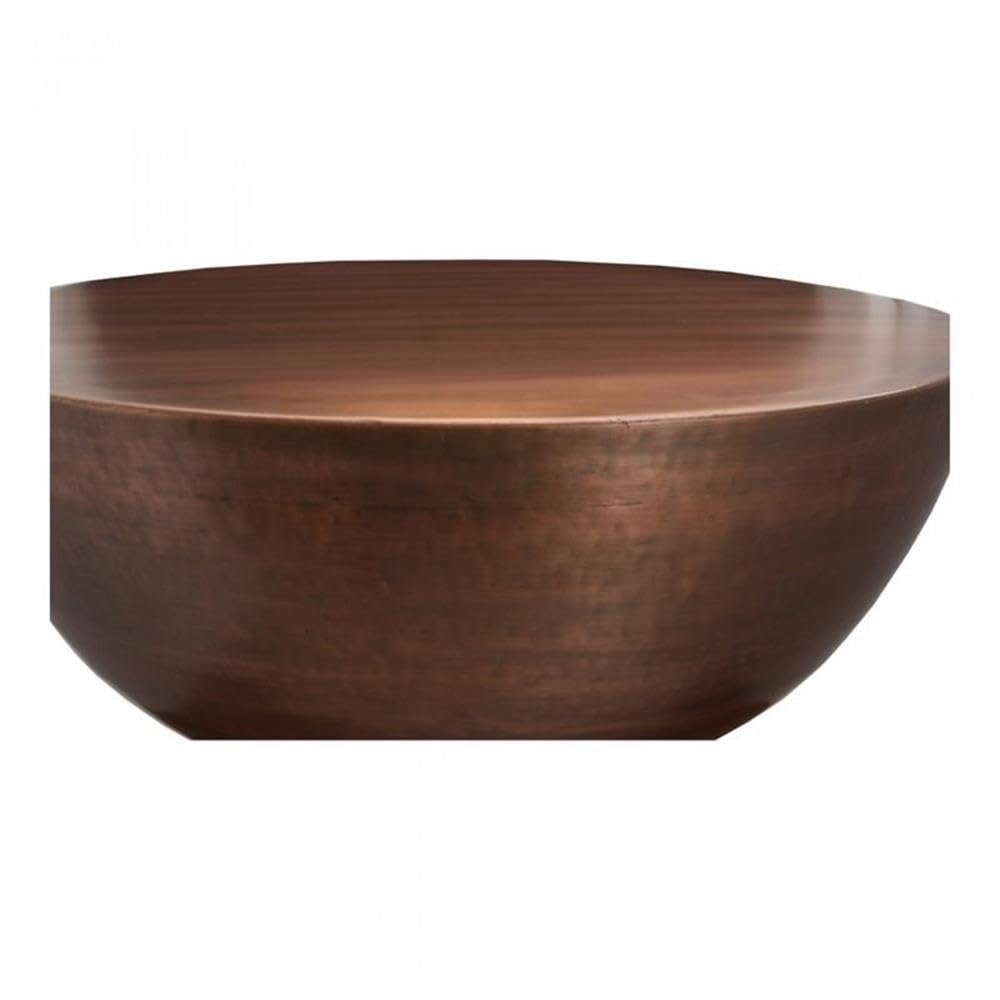 WOYBR Moe's Home Collection Conga Coffee Table, 31.5" Diameter, Copper