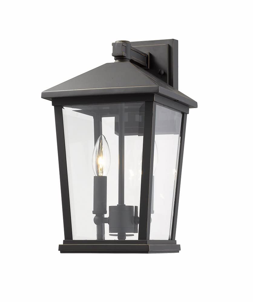 568M-BK 2 Light Outdoor Wall Sconce, Black