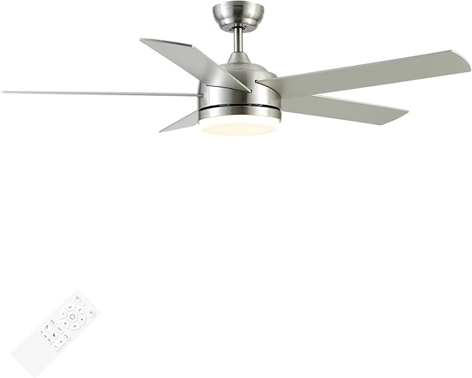 52 inch Black Ceiling Fan with Lights and Remote Control