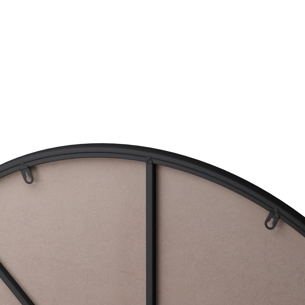 42" Round Mirror, Black Circle Bathroom Wall Mounted Mirror, Modern Deep