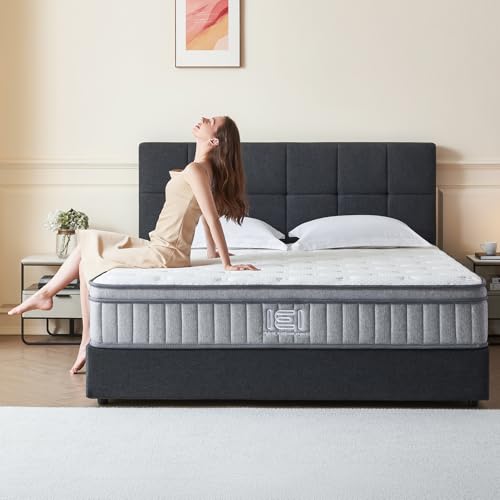 King Size Mattress, 12 inch Hybrid King Mattress in a Box, Memory Foam Mattress