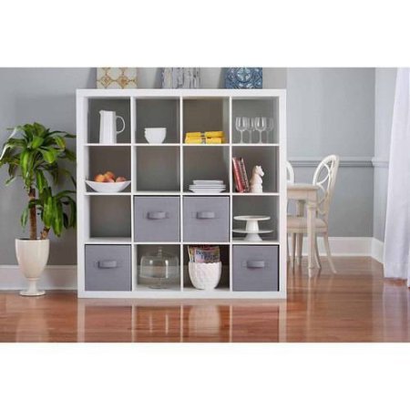 Versatile Multiple Storage 16-Cube Organizer in White Finish