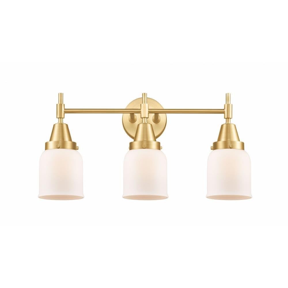 3 Light Bath Vanity-11 Inches Tall and 23 Inches Wide-Satin Gold Finish-Matte White Glass