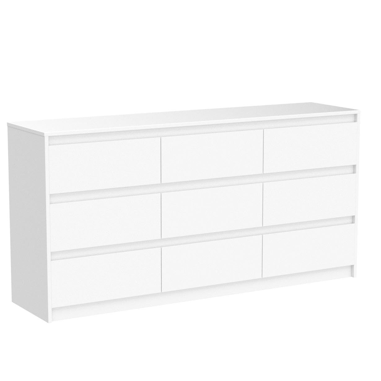 9 Drawers Double Dresser, Modern Wood Dresser Chest of Drawers