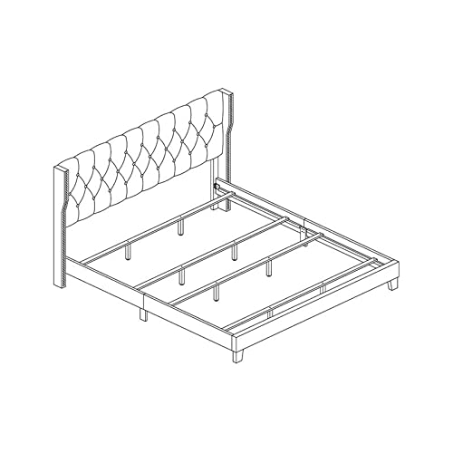 Panel Bed, Eastern King, Black