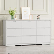 9 Drawer White Dresser for Bedroom with Deep Drawers