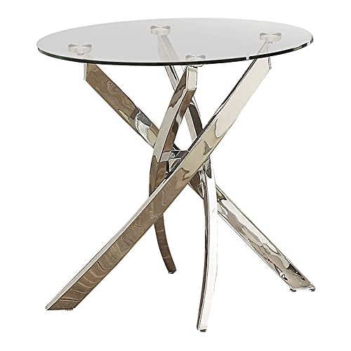 Cheatham Contemporary Glass Top End Table in Chrome