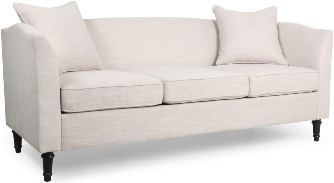 Austell 3 Seater Sofa, Beige + Dark Brown