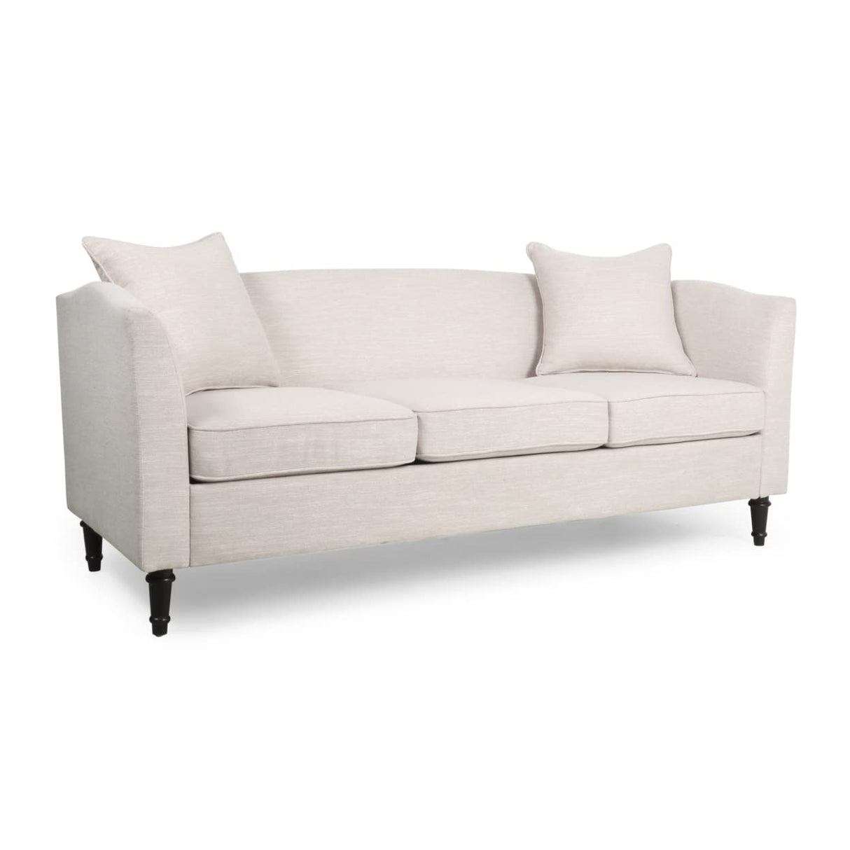 Austell 3 Seater Sofa, Beige + Dark Brown