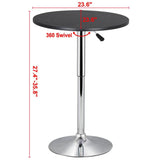 3-Piece Bar Table Set, Round Bar Table and PU Leather Adjustable Swivel Armless Chairs