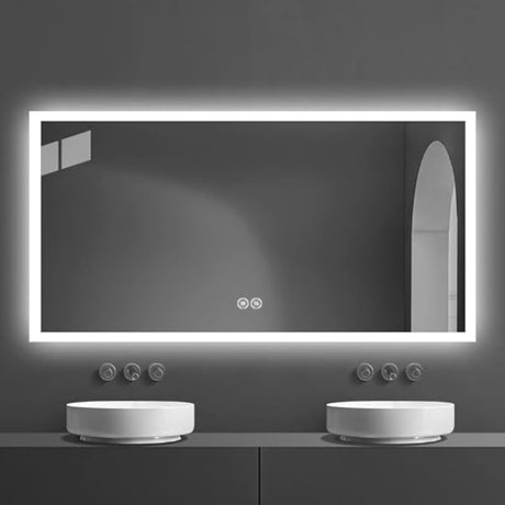 LED Bathroom Mirror with Lights, LED Mirror for Bathroom, 48 x 28 Inch Lighted Vanity Mirror