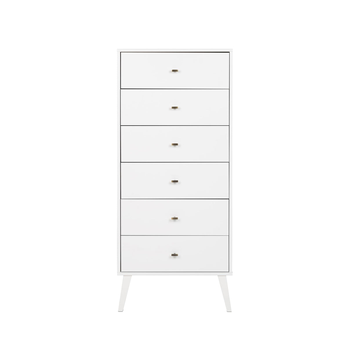 Milo Mid-Century Modern Tall 6-drawer Chest - White