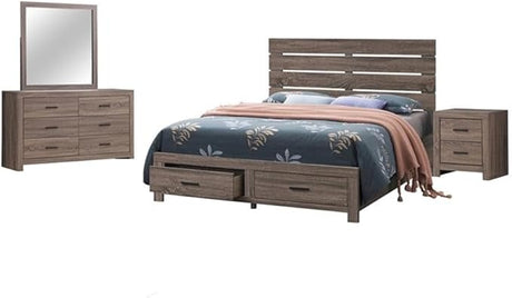 4-Piece Panel Bedroom Set, Eastern King, Coastal White