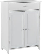 Storage Cabinet with Drawer,White Floor Bathroom Cabinets with Doors and Adjustable Shelf,