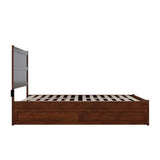 Queen Bed with Footboard and Twin XL Trundle in Walnut
