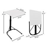 C Table with Wheels, Mobile Snack Side End Table Sofa Couch Bedside Laptop Rolling Cart TV