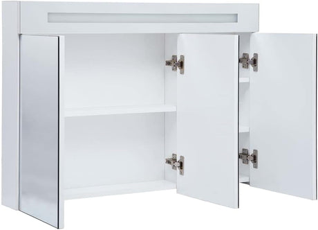 Modern LED Bathroom Mirror Cabinet with Storage Shelves, Integrated Light