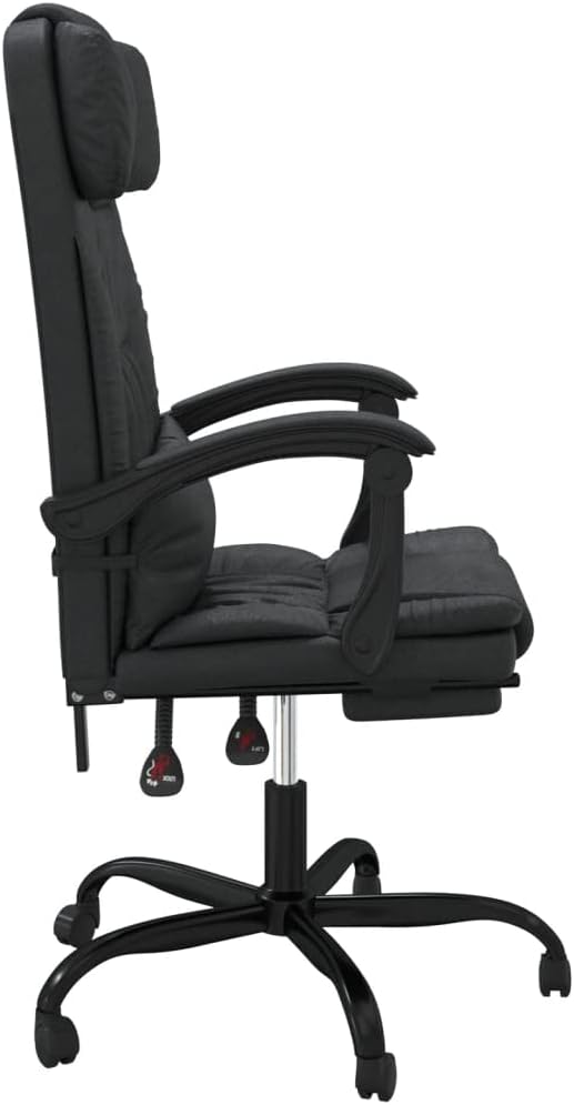 Reclining Office Chair Black Faux Leather (15.6 KG/34.32 LBS)