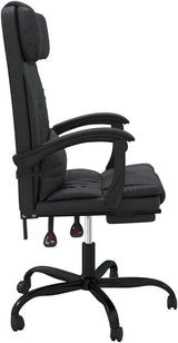 Reclining Office Chair Black Faux Leather (15.6 KG/34.32 LBS)