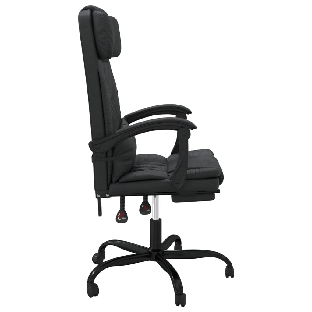 Reclining Office Chair Black Faux Leather (15.6 KG/34.32 LBS)