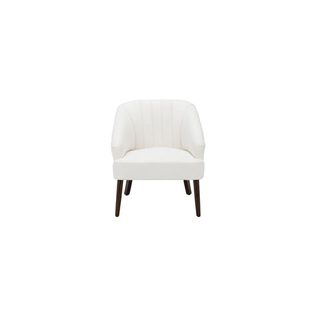 Collection Quenton White/Walnut Channel Tufted Accent Chair ACH4002A