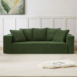 Corduroy Sofa with 5 Matching Cushions for Modern Living Room 3-Seater Sofa