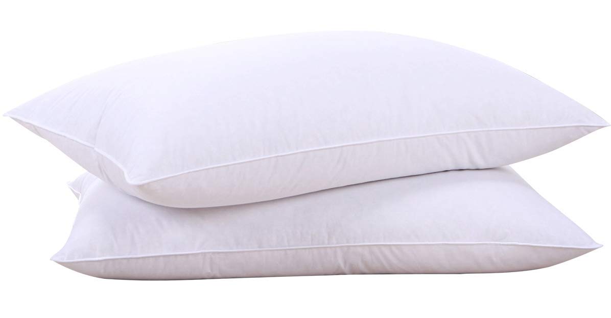 Goose Feathers and Down White Pillows with 100% Cotton Cover, Bed Sleeping Hotel