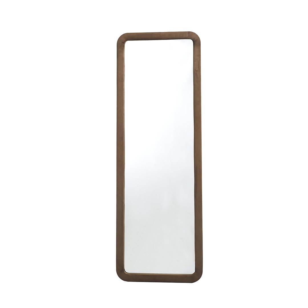 Nook & Trove 67”x23.6” Full Length Rectangle Mirror with Stand Brown Velvet Frame, Modern Full Body Mirror for Bedroom, Living Room, Standing Hanging or Leaning Against Wall