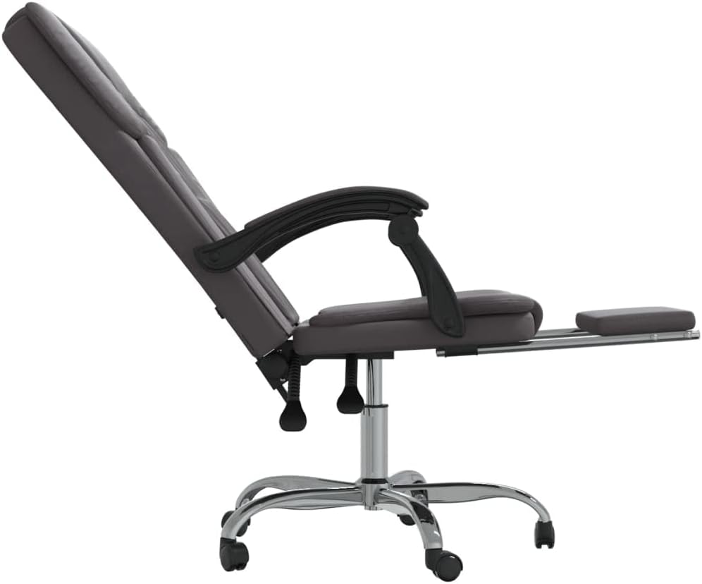 SKM Reclining Office Chair Gray Faux Leather (15.2 KG/33.44 LBS)