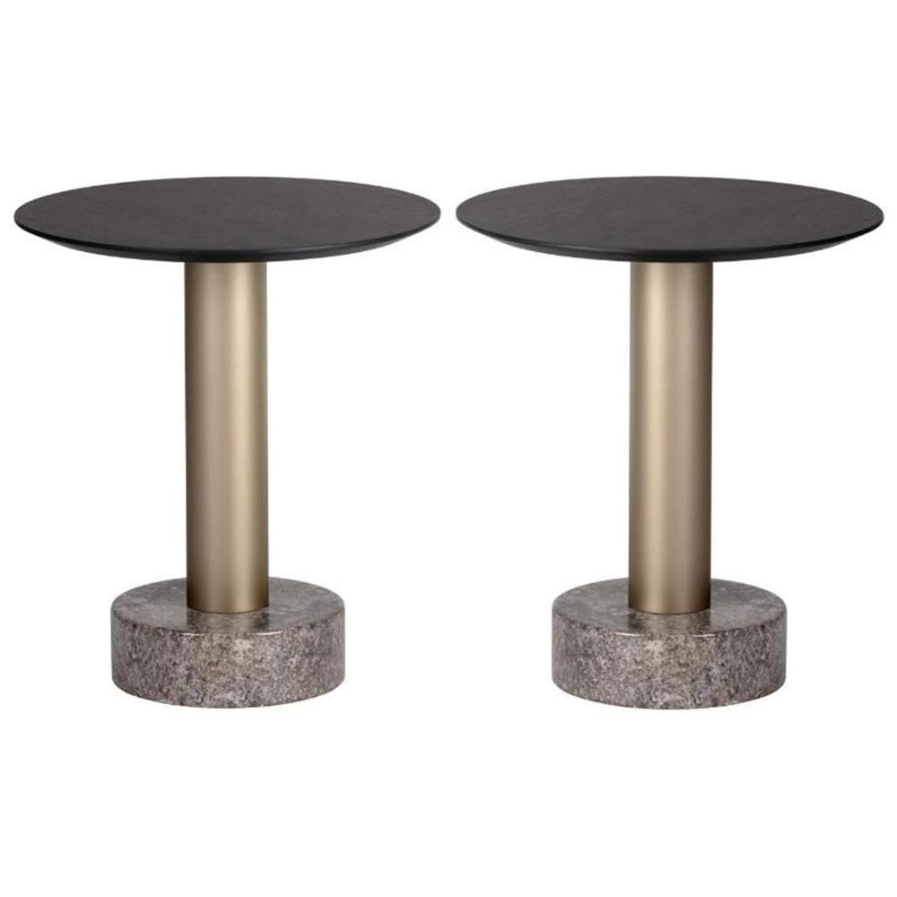 Monaco 17.75" Wood End Table in Gray/Charcoal Gray - Set of 2