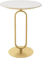 Side Table with Marble Top Metal Pub Bar Round Table Modern Sofa Side End Table Coffee