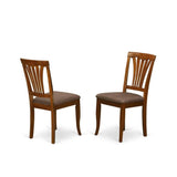 POAV7-SBR-C 7 Piece Modern Dining Table Set Consist of an Oval Wooden Table with Butterfly