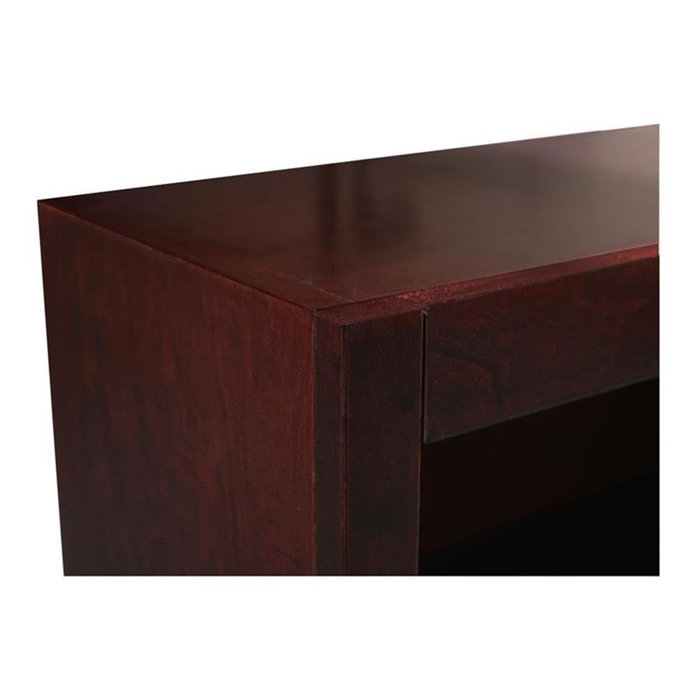 Traditional 48" Tall 8-Shelf Double Wide Wood Bookcase in Cherry