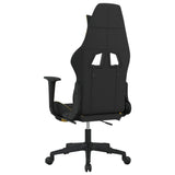 Adjustable Gaming Chair with Footrest - Black and Yellow Fabric