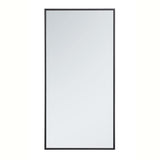 Monet Home Office Decorative Rectangle Framed Wall Mirror, 18" L x 36" H - Black