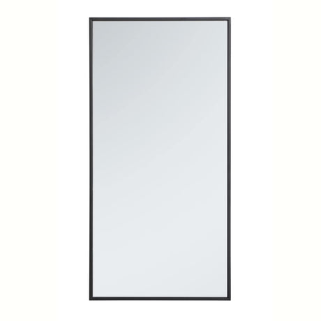 Monet Home Office Decorative Rectangle Framed Wall Mirror, 18" L x 36" H - Black