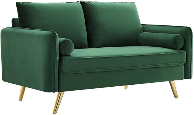 Revive Performance Velvet Sofa, Mint
