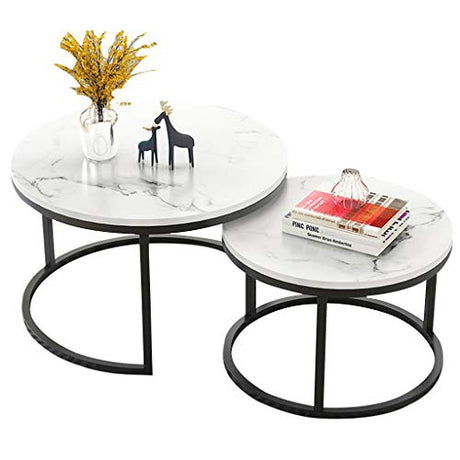 Simple Stackable Coffee Table,Living Room Round Nesting Tables