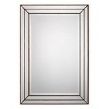 Grooved Metal Mirror in Metallic Bronze