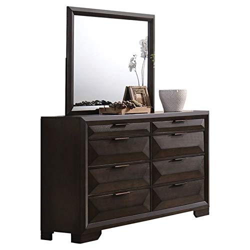 Merveille Rectangular Bedroom Mirror in Rich Espresso