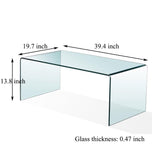 Glass Coffee Table, Modern Tempered Clear Coffee Tables Decor for Living Room,