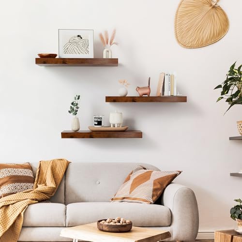 Floating Shelves, Wall Shelves Set of 3 for Bathroom, Bedroom
