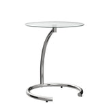 Chrome with Glass Modern Accent Side End Table