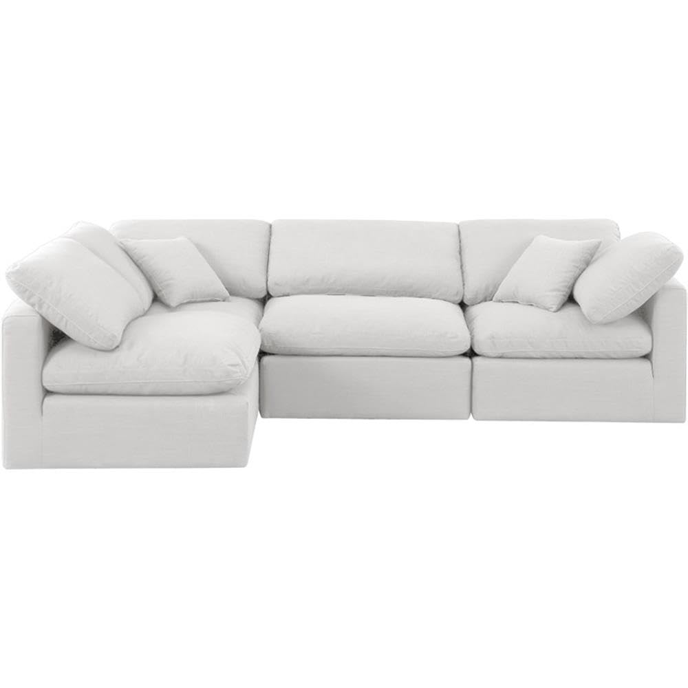 141White-Sec4B Indulge Collection Modern | Contemporary Modular Sectional with Rich