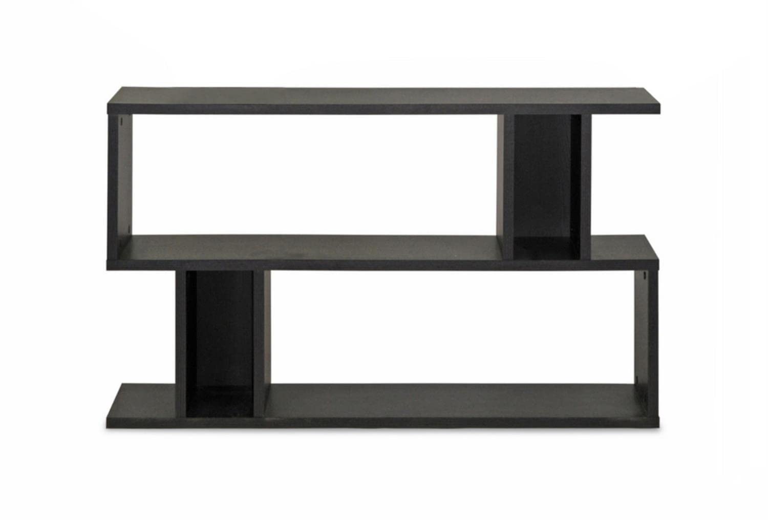 Goodwin 2-Level Modern Bookshelf, Dark Brown