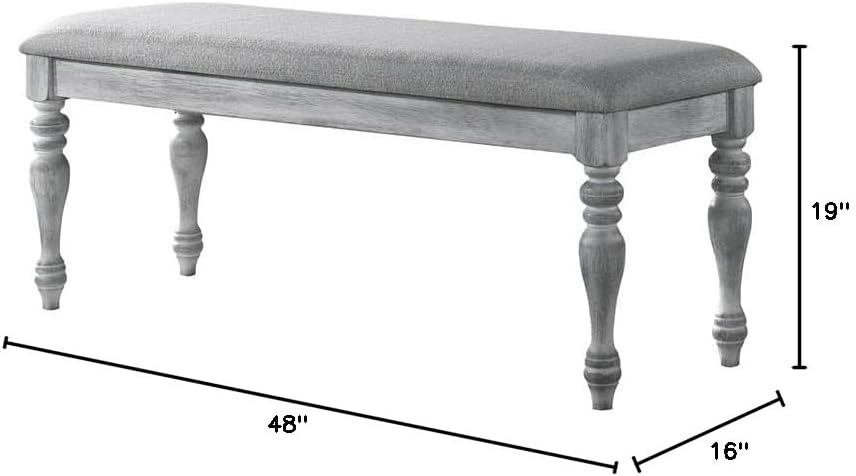 Salines Upholstered Turned Leg Dining Bench