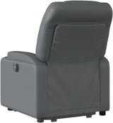 Massage Recliner Armchair in Gray Faux Leather - Power Lift, Recline, Vibration Massage